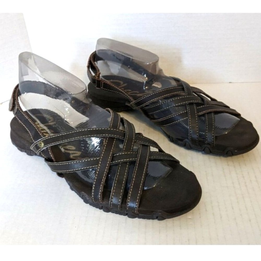 Skechers Memory Foam Brown Slingback Strappy Sandals Women's Size 8 - 8.5 Memory